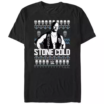 Рождественский свитер Big & Tall WWE Stone Cold, футболка с рисунком Licensed Character, черный