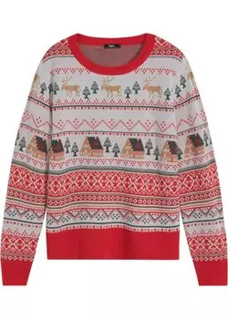 Рождественский свитер Bpc Bonprix Collection, красный