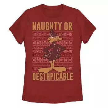 Рождественский свитер Даффи для юниоров, футболка "Naughty Or Desthpicable" Licensed Character