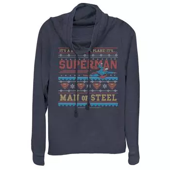Рождественский свитер DC Comics с Суперменом и Человеком из стали, пуловер с воротником-хомутом для юниоров Licensed Character
