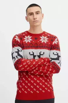Рождественский свитер из смесового материала "BLEND BHPullover", красный