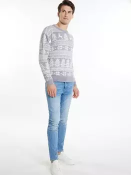 Рождественский свитер Mo, серый