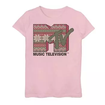 Рождественский свитер MTV для девочек 7–16 лет, футболка с логотипом Licensed Character