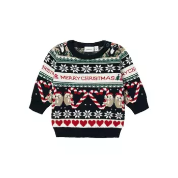 Рождественский свитер Name It «NBNRILLE LS KNIT», цвет Dark Sapphire