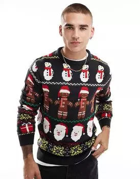 Рождественский свитер с круглым вырезом темно-синего цвета Brave Soul