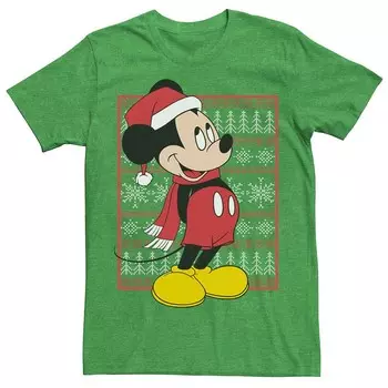 Рождественский свитер с Микки Маусом, мужская футболка Disney's Licensed Character, цвет Kelly Heather