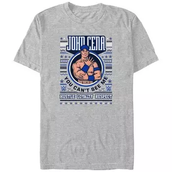 Рождественский свитер с рисунком Big & Tall WWE John Cena Licensed Character, цвет Athletic Heather