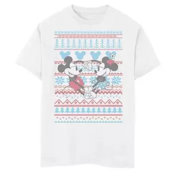 Рождественский свитер с рисунком и футболкой Disney's Микки Маус и Минни Маус для мальчиков 8–20 лет Disney