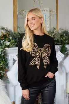 Рождественский свитер Threadbare, черный