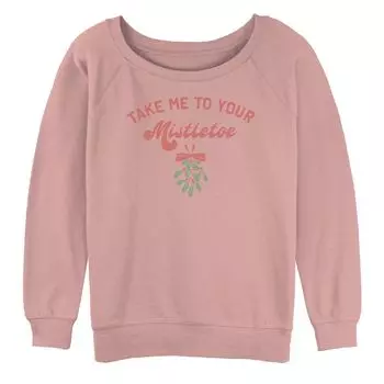Свитшот рождественский с рисунком «Take Me To Your Mistletoe» Licensed Character, розовый