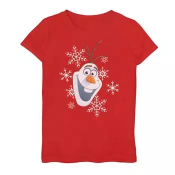 Рождественский топ с улыбкой и снежинкой для девочек 6–16 лет Disney's Frozen 2 Olaf Licensed Character