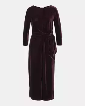 Рождественское бархатное платье Woman El Corte Ingls, бордовый