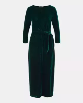 Рождественское бархатное платье Woman El Corte Ingls, зеленый