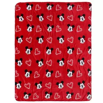 Рождественское одеяло с Микки Маусом Disney красное, теплое, приятное и мягкое 120x150см, 120x150 см sarcia.eu