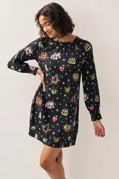 Рождественское платье с длинными рукавами Next, черный