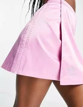 Розовая атласная юбка с запахом adidas Originals '2000s Luxe' с логотипом из страз