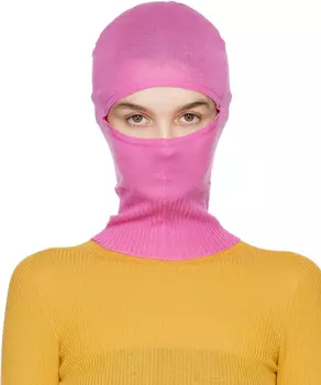 Розовая балаклава в рубчик Rick Owens