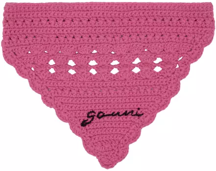 Розовая бандана с вышивкой GANNI