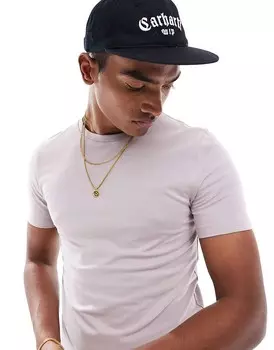 Розовая базовая приталенная футболка ASOS DESIGN