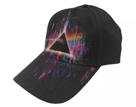 Розовая бейсболка Snapback с брызгами DSOTM Pink Floyd, черный
