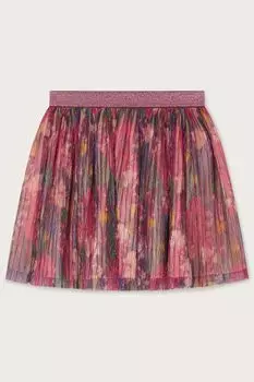 Розовая блестящая юбка с цветочным мотивом Monsoon, розовый