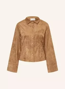 Розовая блузка из искусственной кожи Neo Noir, коричневый