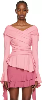 Розовая блузка с драпировкой Blumarine