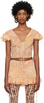 Розовая блузка с фестонами KNWLS