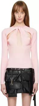 Розовая блузка с перекручиванием Coperni