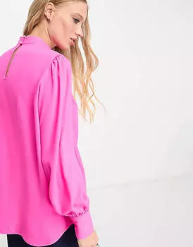 Розовая блузка с закрученным воротником River Island