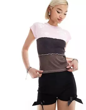 Розовая детская футболка COLLUSION Cut & Sew