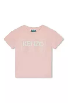 Розовая детская футболка kenzo с короткими рукавами и логотипом Kenzo Kids, розовый