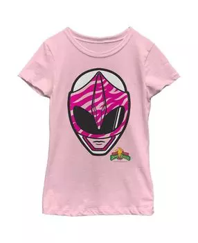 Розовая детская футболка Power Rangers со шлемом рейнджера для девочек Hasbro