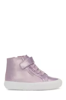 Розовая детская спортивная обувь 2674 с кроссовками из искусственной кожи с блестящей отделкой Superga, розовый