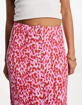 Розовая длинная юбка с пуговицами спереди Whistles