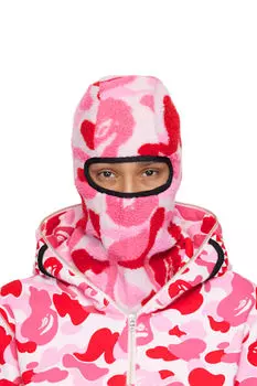 Розовая флисовая балаклава ABC Camo Boa BAPE