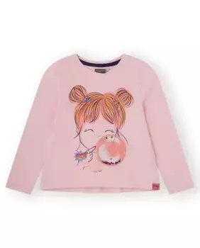 Розовая футболка для девочки с принтом Canada House