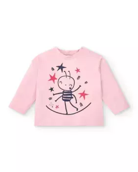 Розовая футболка для девочки со звездочкой Tuc tuc