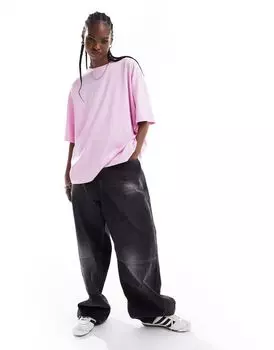 Розовая футболка оверсайз Noisy May