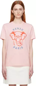 Розовая футболка Paris Varsity Jungle Faded Kenzo