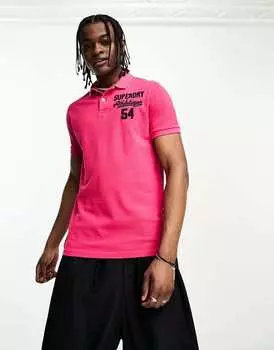 Розовая футболка-поло Superdry Vintage Superstate