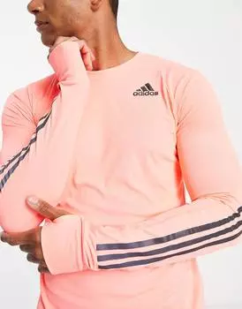 Розовая футболка с длинным рукавом adidas Running Run Icons
