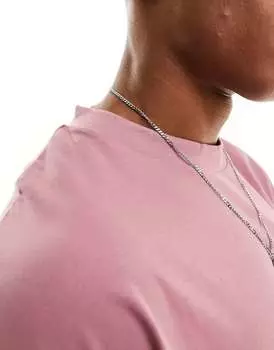 Розовая футболка с длинными рукавами и круглым вырезом ASOS