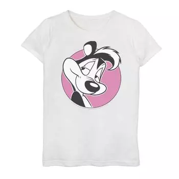 Розовая футболка с изображением портрета и портрета Looney Tunes Pepe Le Pew для девочек 7–16 лет Licensed Character
