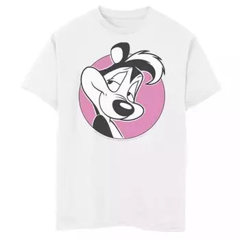 Розовая футболка с изображением портрета и портрета Looney Tunes Pepe Le Pew для мальчиков 8–20 лет Licensed Character