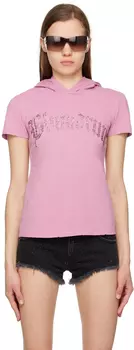 Розовая футболка с капюшоном Blumarine