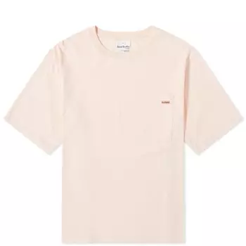 Розовая футболка с карманом Acne Studios Edie Label
