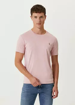 Розовая футболка с круглым вырезом Polo Ralph Lauren