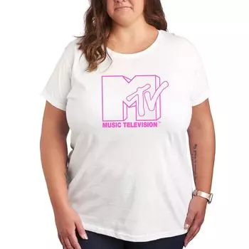 Розовая футболка с логотипом MTV больших размеров для юниоров Licensed Character, белый