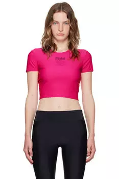 Розовая футболка с логотипом Versace Jeans Couture